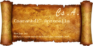 Csarankó Antonella névjegykártya